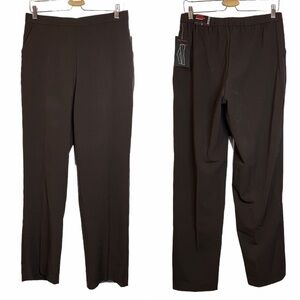 Briggs New York Brown Stretch Straight Leg Dress Pants 10 Career Business